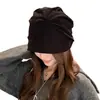 Gorro plisado de nicho sombrero de otoño e invierno pana pañuelo japonés para la cabeza cabeza grande versátil holgado cálido para adelgazar la cara sombrero para la cabeza