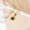 Moda Negro Estrella de Cinco Puntas Cadena Estrella Clavícula Lujo Ligero Elegante Acero de Titanio Simple Combinable Collar 26 Letras del Alfabeto Inglés