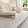 2026 Nuevo Color Sólido Estilo Simple Tacto de Alta Gama Alfombrilla para Sofá Chenilla Cuatro Estaciones Universal Funda de Cojín para Asiento de Sofá Tela al por Mayor