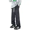 Calças Tie-Dye Estilo Retrô Americano para Homens, Estilo Primavera e Outono, Calças de Perna Larga Retas Largas, Calças Longas Esportivas Casuais Frescas e Estilosas