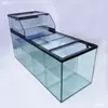 Cajón de Flujo Fondo Filtro Tanque Purificador de Agua Caja de Sedimentación Compartimento Grande para Acuario Caja de Separación Seco-Húmedo Sala de Estar Doble Capa Escritorio Medio