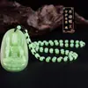 Jade Artificial Jade Hetian doce Zodíaco ocho Guardianes mahjong Buda colgante collar cadena de suéter para hombres y mujeres