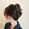 Pasador Coreano con Estampado de Leopardo para Mujer Otoño e Invierno 2025 Estilo Popular de Celebridad de Internet Moda Retro Pinza de Tiburón de Agarre de Alta Gama Accesorios para el Cabello
