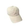 Boné de Baseball Bordado Estilo de Rua Americano para Mulheres com Circunferência de Cabeça Grande, Emagrecimento Facial, Aba Pequena Curva, Proteção Solar, Boné Simples de Sarja de Algodão Lavado para Homens