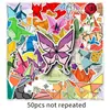 50 pegatinas de origami de dibujos animados creativas para DIY, impermeables, decorativas para funda de teléfono móvil, computadora, libros de mano, papelería, pegatinas al por mayor
