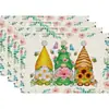 Mat de aislamiento impermeable con estampado a una cara de lino, estilo floración de tulipán y girasol, temática de flores y pájaros, nuevo de verano, transfronterizo de Temu