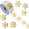 Pegatinas Navideñas de Comercio Exterior Transfronterizo Nuevas Redondas Transparentes Estampado en Caliente Dorado Decoración para Empaque de Regalo Pegatinas de Sellado Autoadhesivas