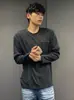 Camiseta de manga larga texturizada de peso pesado para primavera para hombre, nueva marca de moda 2026, uso diario casual, corte holgado, sudadera de cuello redondo
