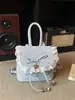 2026 Nuevo Lindo de Lunares con Lazo y Encaje Estilo Girly de Moda Mochila Pequeña Bolso Cruzado