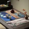 Alfombrilla Seca para Ceremonia del Té, Nueva Alfombrilla de Té Impermeable Estilo Chino Nacional, Alfombrilla de Tela para Tetera y Tazas, Mesa de Té Pequeña, Accesorios para Ceremonia del Té
