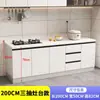 Gabinete de cocina con encimera de pizarra, gabinete doméstico de mármol, gabinete para estufa integrada, gabinete simple y económico para alquiler