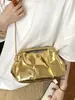 Nuevo Diseño de Comercio Exterior Nicho Bolso Dorado Nube de Gran Capacidad para Mujer, Bolso Cruzado de Cadena Plegado, Bolso de Hombro Único