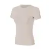 Camiseta de Yoga de Verão Secagem Rápida Ombro Normal Gola Redonda, Nova Slim-Fit Roxa Manga Curta Secagem Rápida Top Esportivo para Corrida