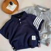 Polo de verano 2025 para niños y niñas, camiseta sencilla con estampado de Lar, marca de moda para bebés, manga corta TB