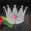 Corona de decoración para tartas de cumpleaños infantiles, corona pequeña con perlas y diamantes de imitación de plata dorada, accesorios para hornear