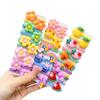 Toalla de Pulgar de Flor de Dibujos Animados para Niños, Goma para el Cabello para Verano, Trenzas para Bebé que No Dañan el Cabello, Alta Elasticidad, Cuerda para el Cabello Linda
