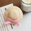 Pinza para el cabello de paja tejida con lazo fresco estilo coreano, mini, súper linda, tipo pico de pato, pinza decorativa japonesa para el cabello para mujer