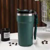 Nova Caneca Térmica de Aço Inoxidável 304 de Alto Valor Simples com Canudo Portátil para Viagem Copo de Café Fácil de Carregar com Alça Copo de Água