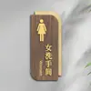 Señales Verticales de Baño Doble Cara para Hombres y Mujeres, Indicadores de Baño, Señales de Madera para Puerta de Baño de Hotel
