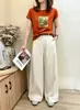 Camiseta de algodón acanalado para mujer de 220 g, fábrica de origen de Thirteen Lines, Guangzhou, top de manga corta ajustado, exclusivo mayorista de verano