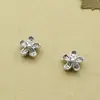 Acessórios de Prata de Lei S925 Contas Espaçadoras de Prata Tailandesa Flor Pentagonal Dupla Face Material para Pulseira DIY com Contas de Cristal