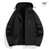 Chaqueta tres en uno cortavientos e impermeable para hombre y mujer con logo impreso personalizado, chaqueta con capucha para deportes al aire libre