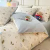 Juego puro de algodón de cuatro piezas, funda nórdica 100% algodón, sábana bajera y sábana encimera, juego de ropa de cama, adecuado para dormitorios de estudiantes, juego de tres piezas