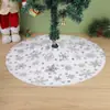 Falda para árbol de Navidad transfronteriza con lentejuelas de copo de nieve falda para árbol con lentejuelas 90120 cm falda para árbol de felpa decoración de falda para árbol de Navidad blanca