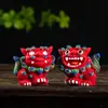 León Guardián de Piedra, Adorno Cultural y Creativo Estilo Chino para la Entrada, Mesa de Té, Elemento Atractor de Riqueza, Pieza Decorativa Pequeña para Atracciones Turísticas, Regalo Festivo de Año Nuevo