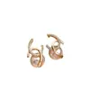 Pendientes de Perla Doble C Estilo Chanel Francés, Gama Alta, Lujo Ligero, Modernos, Dulces, Súper de Hada, Pendientes Exquisitos, Pendientes de Invierno