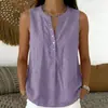 2026 Verano Europeo y Americano Transfronterizo Sitio Independiente de Amazon Nueva Ropa para Mujer Holgada y Cómoda Sin Mangas Cuello en V Color Sólido Camisa