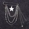 Broche personalidade hip-hop europeu e americano esqueleto teia de aranha urso pérola estrela de cinco pontas para homens e mulheres com alfinetes criativos da moda