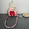 Bolso Cruzado, Versátil Nuevo Patrón de Dibujos Animados de Nicho, Lindo Bolso para el Almuerzo, Bolso Cubo Portátil con Cordón, Bolso de Axila