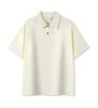Camisa polo de hombre de doble hilo pesado de 240g, color liso, con cuentas, nueva tendencia de verano, camiseta de manga corta holgada de poliéster y algodón, mujer