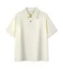 Camisa Polo Piqué de Color Sólido de Hilo Doble, 40 Hilos, Manga Corta, Versátil, Unisex, Uniforme de Equipo, Corte Holgado, Moderno