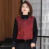 Novo colete sem mangas estilo chinês para mães, vermelho retrô, festivo, elegante, acolchoado, adequado para o Ano do Cavalo