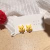 Pendientes de Ratón y Oso de Dibujos Animados Japoneses y Coreanos, Pendientes Asimétricos Dulces para Estudiantes Niñas, Estilo Suave y Lindo con Lazo