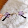 Gafas de sol retro redondas con montura ultrapequeña para hombres y mujeres, minigafas de sol con montura redonda pequeña y espejo de mesa, estilo hip-hop.
