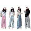Pantalones Casuales de Pierna Ancha a Cuadros de Contraste Retro de Calle Americana para Mujer en Verano, Sueltos, de Gama Alta, Elegantes y con Caída, Modernos