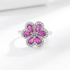 Nuevo en vivo Transfronterizo Incrustado Rubí Rojo Gotas de Agua Clásico Brillante Sensación de Alta Gama Aretes Anillo Collar traje de Diamantes Completos