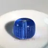 Cuentas de Vidrio Transparentes Blancas con Escrituras Grabadas, Cuentas de Vidrio Azules Estilo Antiguo con Luz Dorada, Cuentas Sueltas para Pulseras, Cristal Blanco de Imitación