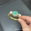 Nuevo Collar Turquesa de Segunda Mano con Incrustaciones de Perlas Naturales Set Estilo Étnico Nicho Hecho a Mano Diamante Checo Set de Cuatro Piezas