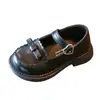 Zapatos de Cuero para Niñas 2026 Nuevo Modelo Zapatos de Princesa de Suela Suave para Niños Versátiles para Niños Mayores Primavera y Otoño Estilo Británico Zapatos de Vestir Negros