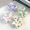 Design de Nicho Transfronteiriço Grampo de Cabelo de Frangipani Impresso em UV Pequeno Fresco e Fofo Grampo de Cabelo de Flor Acessórios de Cabelo para Mulheres Venda por Atacado