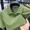 2026 Verão Novo Estilo Camiseta de Algodão Puro de Manga Curta Camisa Polo Masculina com Gola Camiseta de Manga Meia-Manga de Cor Pura