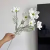 6 Flores Cosmos Artificiais de Haste Única, Flores Artificiais para Decoração de Casa, Fotografia de Casamento e Decoração, Flores Cosmos Artificiais de Veludo