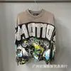 Camiseta Informal de Manga Larga para Hombre y Mujer con Estampado de Alienígena Retro Americano Street Hip-Hop Holgada Emoción Mixta de Moda