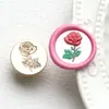 Nueva Serie de Plantas y Flores en Relieve Sello de Cera Sello de Metal Cabeza Rosa Diente de León Tulipán Diario Cabeza de Cobre