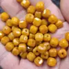 Cuentas Sueltas Cuadradas de Color Amarillo Ámbar, Roca de Cuarzo, Gemas Talladas Multifacéticas, Accesorios para Joyería, Cuentas Hechas a Mano