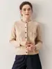 Elegância Suave Estilo Francês~Cardigã Vintage de Tricô Trançado 35% Cashmere Puro para Mulheres, Casaco Suéter de Caimento Solto Emagrecedor